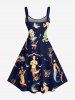 Plus Size Sailor Mermaid Patriotic American Flag Anchor Shark Print Hawaii Cruise A Line Tank Dress -  