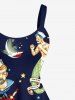 Plus Size Sailor Mermaid Patriotic American Flag Anchor Shark Print Hawaii Cruise A Line Tank Dress -  