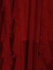 Plus Size Lace and Chiffon Ruffled Crisscross Maxi Sleeveless Wedding Dress -  