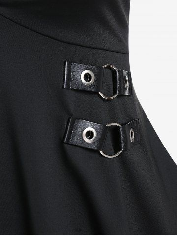 Skull Lace Panel Handkerchief Gothic Tee