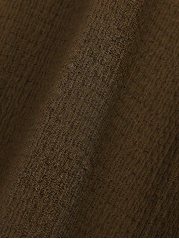 Plus Size Ruched Lace Up Mesh Bell Sleeves Textured Split Dress