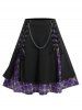Ruffles Lace Up Asymmetrical 2 In 1 Top and Plaid Gothic Skirt Plus Size Outfit -  