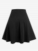 Ruffles Lace Up Asymmetrical 2 In 1 Top and Plaid Gothic Skirt Plus Size Outfit -  