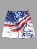 Patriotic American Flag Ship Paint Splatter Print Plus Size Matching Outfit For Couples -  