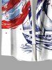 Patriotic American Flag Ship Paint Splatter Print Plus Size Matching Outfit For Couples -  