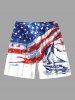 Patriotic American Flag Ship Paint Splatter Print Plus Size Matching Outfit For Couples -  