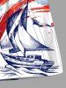 Patriotic American Flag Ship Paint Splatter Print Plus Size Matching Outfit For Couples -  