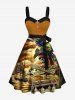 Skull Pirate Parrot Sailboat Sea Treasure Print Plus Size Matching Hawaii Beach Outfit For Couples -  