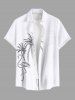 Tenue de plage hawaïenne assortie grande taille, motif flamant rose peint à la main, pour couples - Blanc 