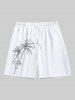 Tenue de plage hawaïenne assortie grande taille, motif flamant rose peint à la main, pour couples - Blanc 