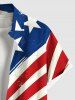 Patriotic American Flag Striped Print Plus Size Matching Hawaii Beach Outfit For Couples -  