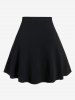 Plus Size Gothic Plaid Buckles High Waisted A Line Mini Skirt -  