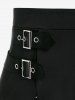 Mini-jupe trapèze taille haute à carreaux gothiques grande taille - Pourpre  5x | US 30-32