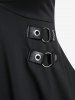 Skull Lace Panel Handkerchief Gothic Tee -  