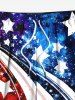 Plus Size Patriotic American Flag Galaxy Tie Dye Print Beach Shorts For Men -  