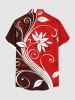 Chemise hawaïenne à imprimé floral et poches boutonnées pour homme, grande taille - Rouge S