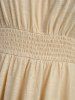 Haut grande taille à épaules dénudées, manches bouffantes, buste froncé, taille élastique, avec bandoulière amovible - Beige L | US 12