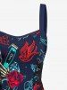 Skull Rose Flower Heart Diamond Print Lace Up A Line Tank Dress -  