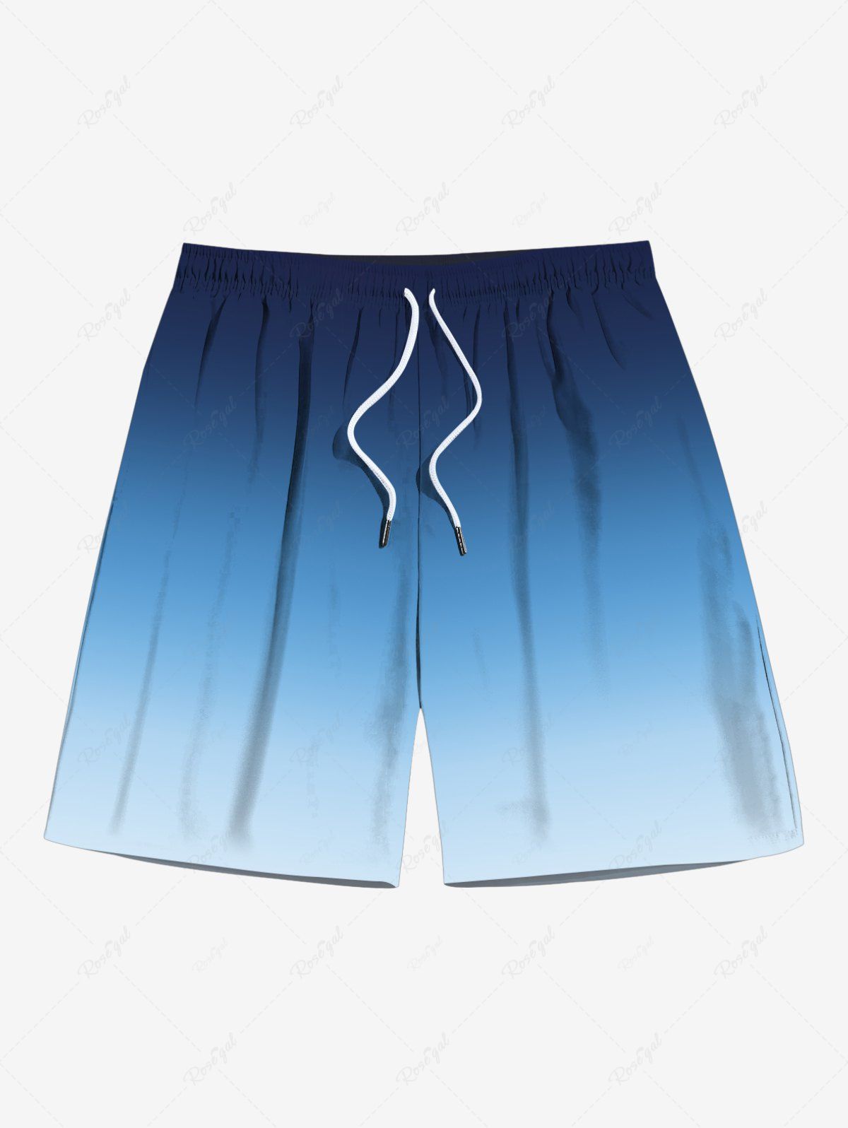 Best Plus Size Ombre Colorblock Print Beach Shorts For Men  