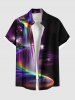Glitter Ombre Light Beam Fall Print Plus Size Matching Hawaii Beach Outfit For Couples -  