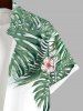 Tenue de plage hawaïenne assortie grande taille à imprimé feuilles de palmier tropicales et fleurs d'hibiscus pour couples - Vert 
