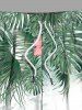 Tenue de plage hawaïenne assortie grande taille à imprimé feuilles de palmier tropicales et fleurs d'hibiscus pour couples - Vert 