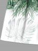 Tenue de plage hawaïenne assortie grande taille à imprimé feuilles de palmier tropicales et fleurs d'hibiscus pour couples - Vert 