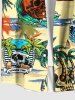 Coconut Tree Skulls Sea Waves Print Plus Size Matching Hawaii Beach Outfit For Couples -  