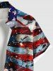 Patriotic American Flag Galaxy Print Plus Size Matching Outfit For Couples -  