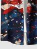 Patriotic American Flag Galaxy Print Plus Size Matching Outfit For Couples -  
