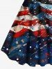 Patriotic American Flag Galaxy Print Plus Size Matching Outfit For Couples -  