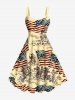 Patriotic American Flag Horse Warrior Print Plus Size Matching Outfit For Couples -  
