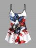Painting Splatter Patriotic American Flag Butterfly Print Shirt Swimsuit Plus Size Matching Outfit For Couples -  
