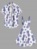 Tenue de plage hawaïenne assortie grande taille à imprimé ananas et hibiscus pour couples - Blanc 