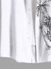 Chemise hawaïenne grande taille à imprimé cocotiers et paysage marin, avec poches et boutons, pour homme - Blanc S