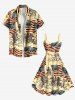 Plus Size Patriotic American Flag Horse Warrior Print Tank Dress -  