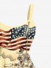 Plus Size Patriotic American Flag Horse Warrior Print Tank Dress -  