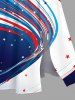 Plus Size Patriotic American Flag Colorblock Print Split Midi Dress -  