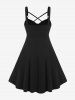 Robe grande taille à empiècements en résille et tête de mort, froncée et croisée, avec boucle en O - Vert clair L | US 12