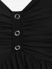 Robe grande taille à empiècements en résille et tête de mort, froncée et croisée, avec boucle en O - Vert clair L | US 12