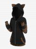 Veste à capuche côtelée à oreilles de chat grande taille - café 3X | US 22-24
