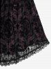 Halloween Costume Gothic Plus Size Lace Up Grommets Cross Girl Print Mesh Crisscross Vintage Dress -  
