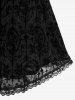Halloween Costume Gothic Plus Size Lace Up Grommets Cross Girl Print Mesh Crisscross Vintage Dress -  