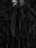Halloween Costume Gothic Plus Size Lace Up Grommets Cross Girl Print Mesh Crisscross Vintage Dress -  