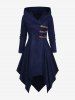 Manteau à capuche et manches longues en PU grande taille avec boucle - Bleu profond 1X | US 14-16