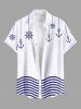Tenue de plage hawaïenne assortie grande taille à imprimé ancre et vagues pour couples - Blanc 