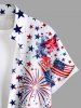 Patriotic American Flag Fireworks Hibiscus Floral Print Plus Size Matching Hawaii Beach Outfit For Couples -  