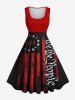 Patriotic American Flag Letters Print Plus Size Matching Outfit For Couples -  