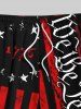 Patriotic American Flag Letters Print Plus Size Matching Outfit For Couples -  