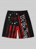 Patriotic American Flag Letters Print Plus Size Matching Outfit For Couples -  